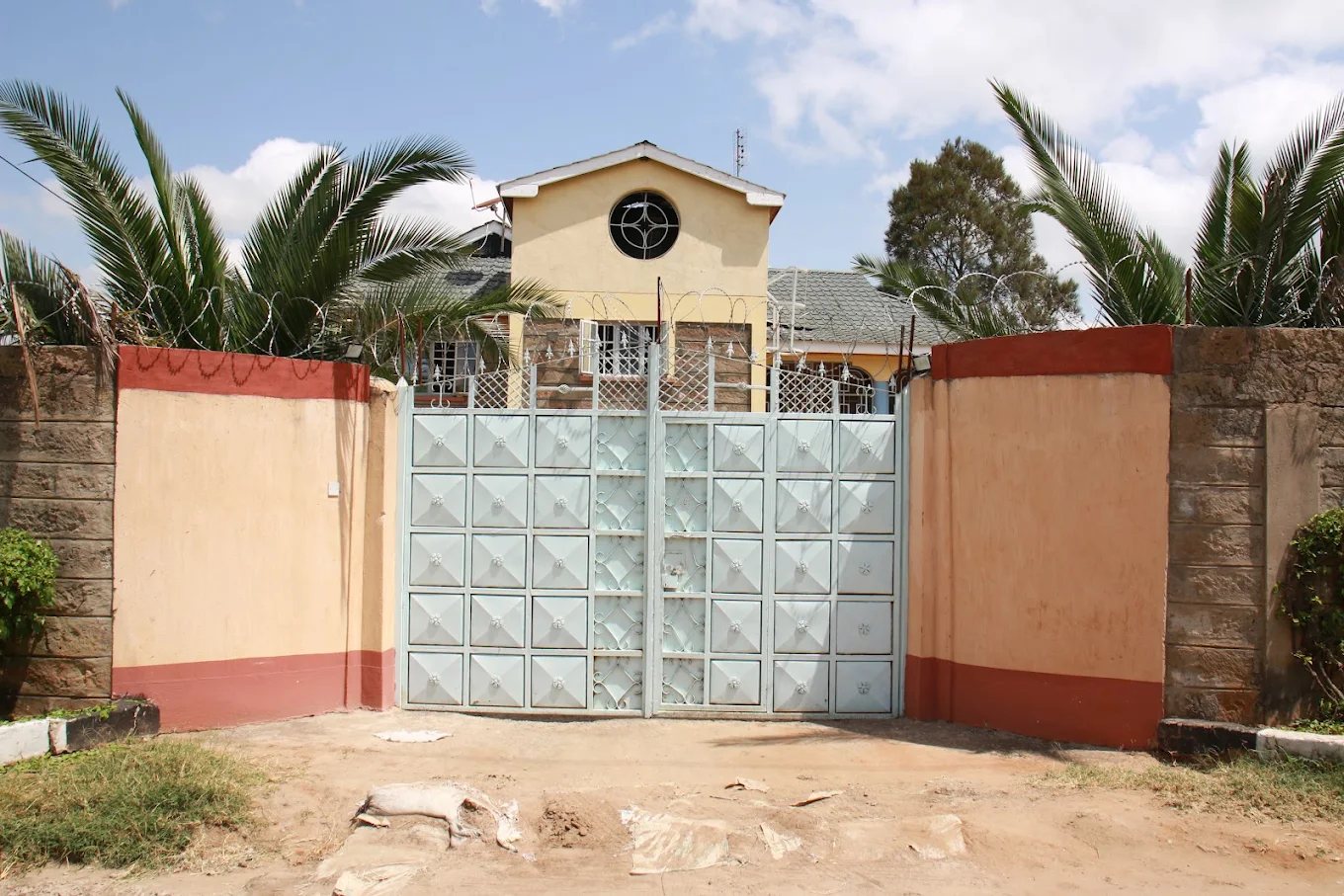 Secure gated entrance to the facility